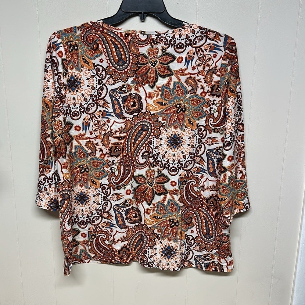 Emily Daniel’s NWT Brushed Jacquard Top SzXl - Picture 5 of 8